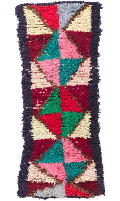 2 x 6 Vintage Berber Moroccan Boucherouite Rag Rug 21630