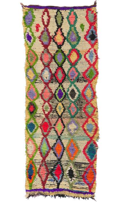 3 x 7 Vintage Moroccan Boucherouite Rag Rug 21631