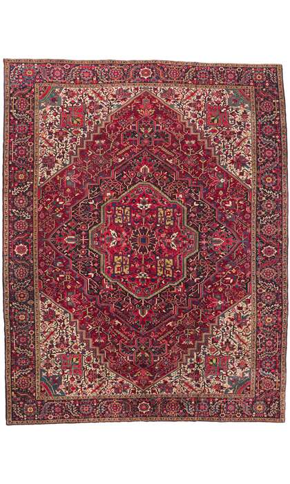 11 x 15 Antique Persian Heriz Rug 53777