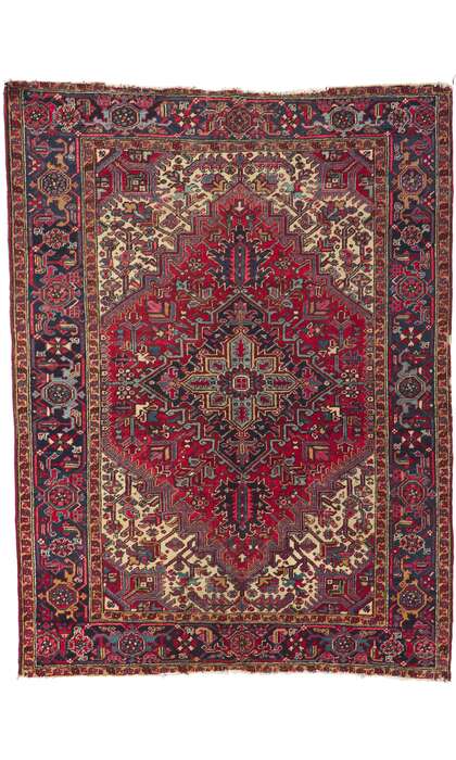 7 x 9 Vintage Persian Heriz Rug 78180