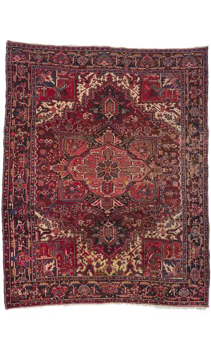 8 x 11 Antique Persian Heriz Rug 78182