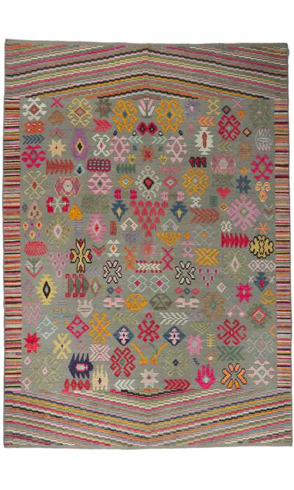 10 x 14 Turkish Kilim High-Low Rug 53784