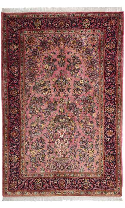5 x 7 Vintage Persian Kashan Rug 61027