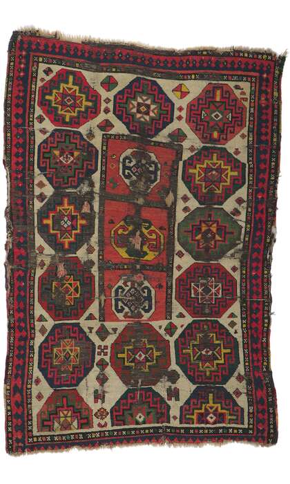 4 x 6 Antique Caucasian Kazak Rug 78211