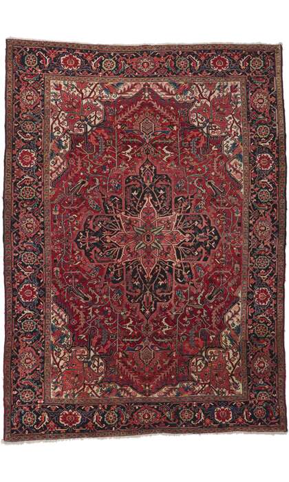 9 x 12 Antique Persian Heriz Rug 78222