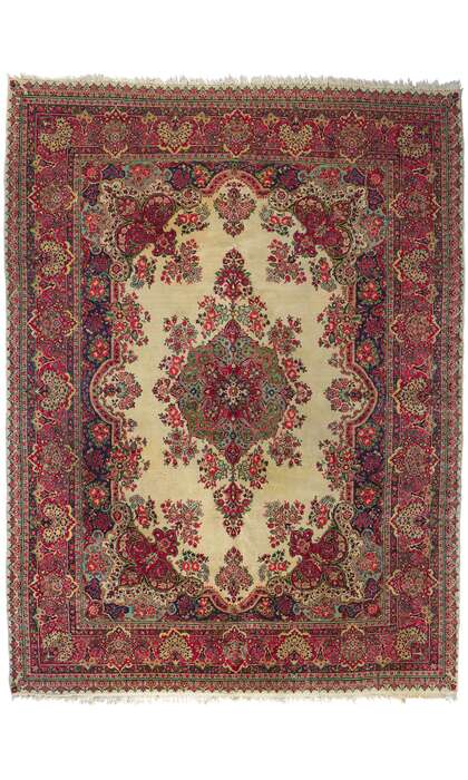 10 x 14 Vintage Persian Sarouk Rug 78229