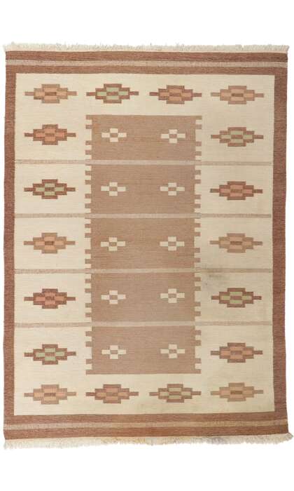 7 x 9 Vintage Swedish Rug Erik Lundberg Rollakan 78253