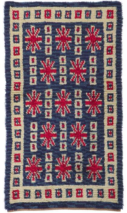 3 x 6 Vintage Finnish Rya Ryijy Rug 78270