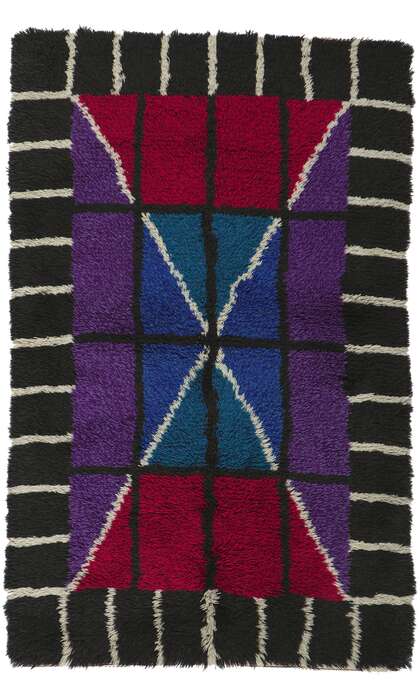 3 x 5 Vintage Swedish Rya Rug 78275