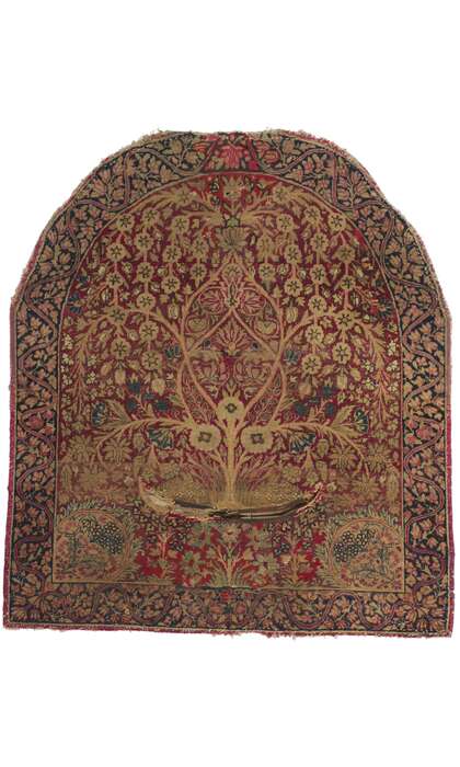 3 x 4 Antique Persian Kerman Rug Saddle Cover 74897