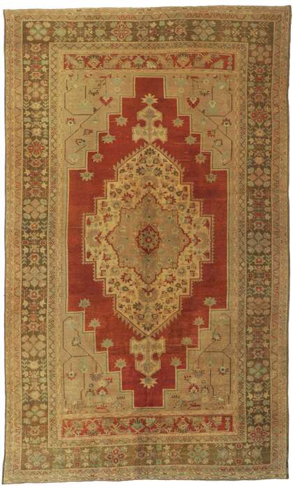 7 x 12 Vintage Turkish Oushak Rug 73983