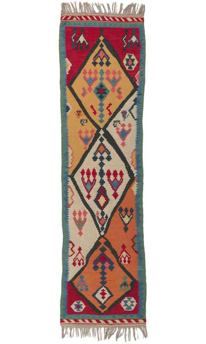 3 x 10 Vintage Persian Shiraz Kilim Runner 61059