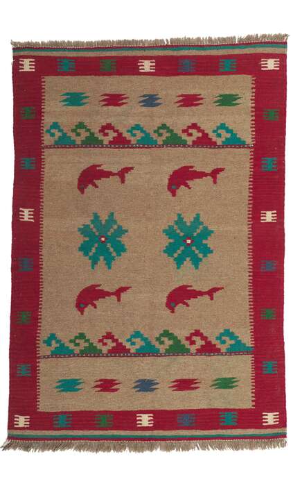 3 x 5 Vintage Shiraz Kilim Rug 61043