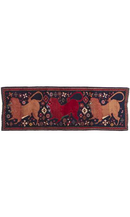 3 x 9 Vintage Persian Gabbeh Rug 61057