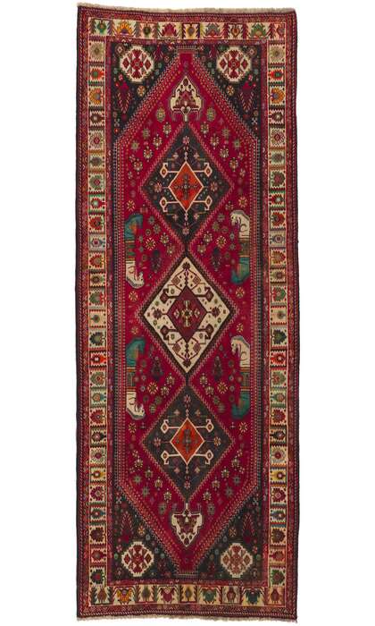 4 x 10 Vintage Persian Shiraz Runner 61046