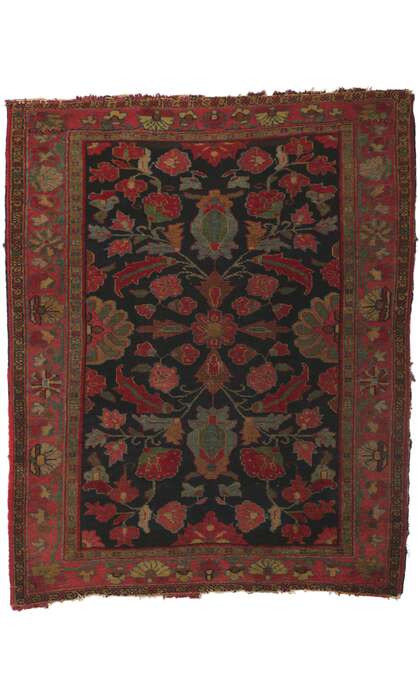 4 x 4 Antique Persian Serapi Rug 77597