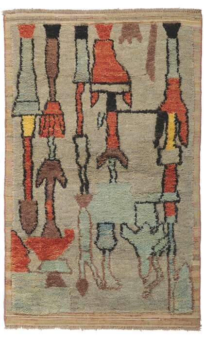 4 x 7 Moroccan Textured Color Block Rug 80713