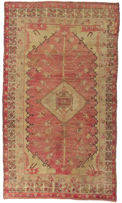 5 x 9 Vintage Turkish Oushak Rug 73663