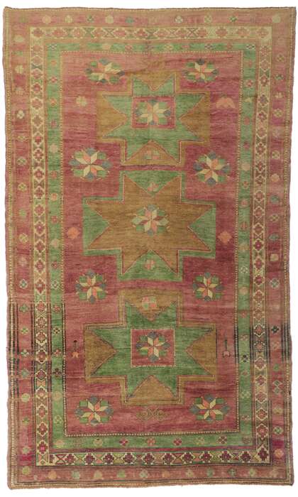 6 x 10 Vintage Turkish Oushak Rug 51385