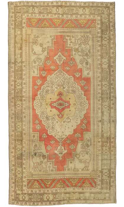 6 x 12 Vintage Turkish Oushak Rug 51340