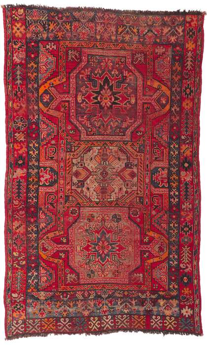 7 x 11 Vintage Red Turkish Oushak Rug 74925