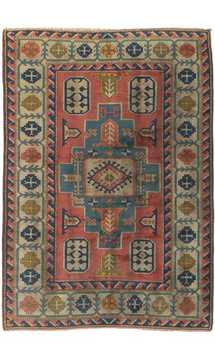 7 x 9 Vintage Turkish Oushak Rug 74752