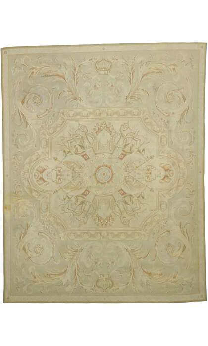 8 x 10 Vintage Handwoven Aubusson Style Rug 76744