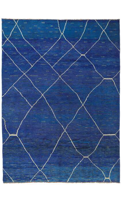 9 x 12 Modern Blue Moroccan Trellis Rug 80703