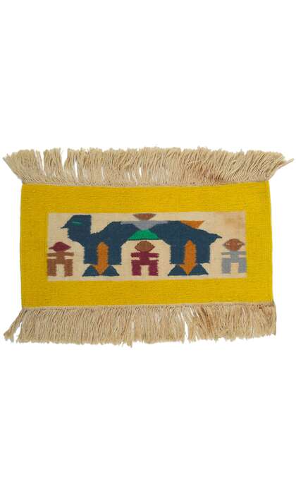 1 x 1 Vintage Peruvian Tapestry Rug 78294