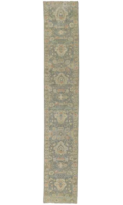 2 x 14 Modern Oushak Rug Runner Vintage Style 30715