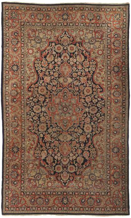 3 x 5 Vintage Persian Silk Qum Rug 78218