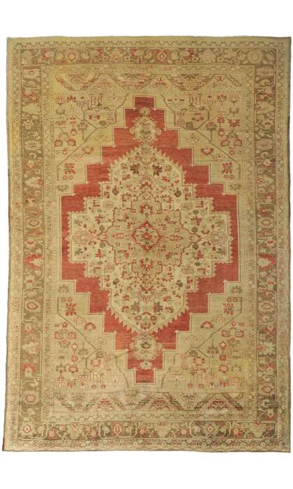 6 x 9 Antique Turkish Oushak Rug 50419