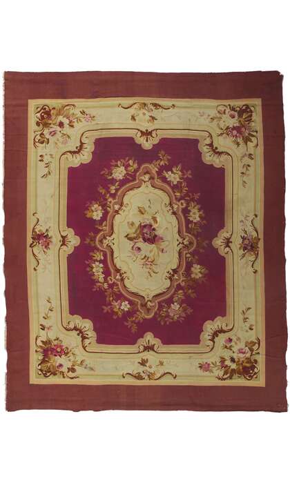 9 x 11 Antique French Aubusson Rug 73151