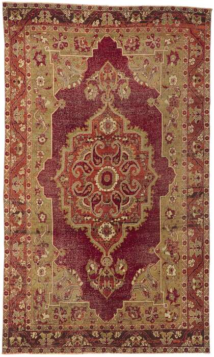 7 x 11 Distressed Vintage Turkish Sivas Rug 52037