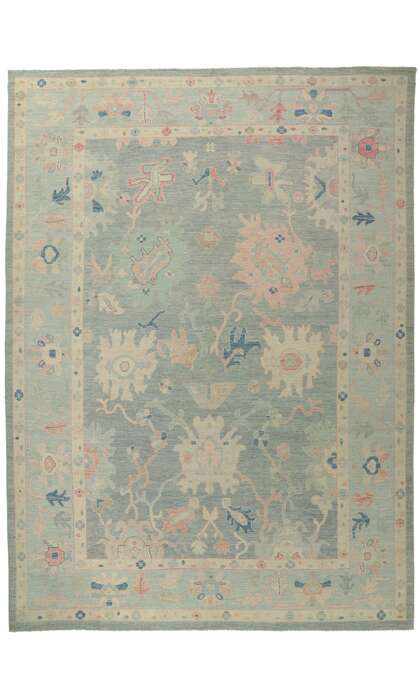 10 x 14 Vintage-Inspired Oushak Rug 80929