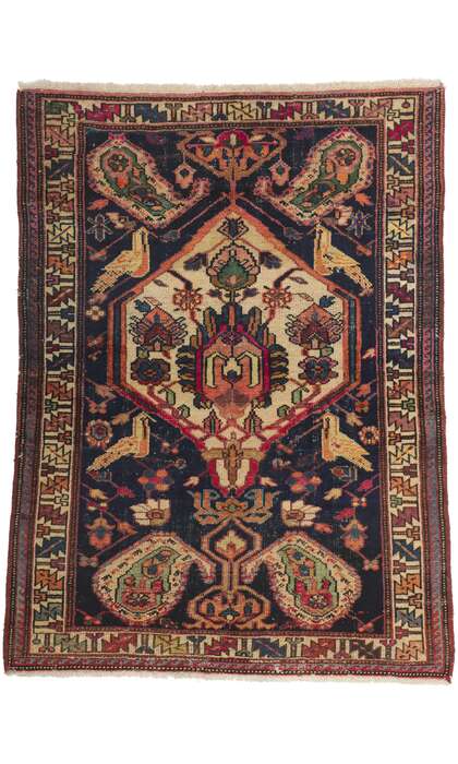 4 x 5 Antique Persian Bakhtiari Rug 61120