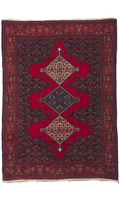 4 x 5 Vintage Persian Senneh Rug 78307