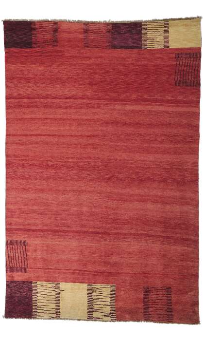 6 x 9 Contemporary Red Area Rug 80748