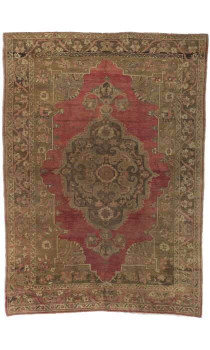 7 x 9 Vintage Turkish Oushak Rug 50934