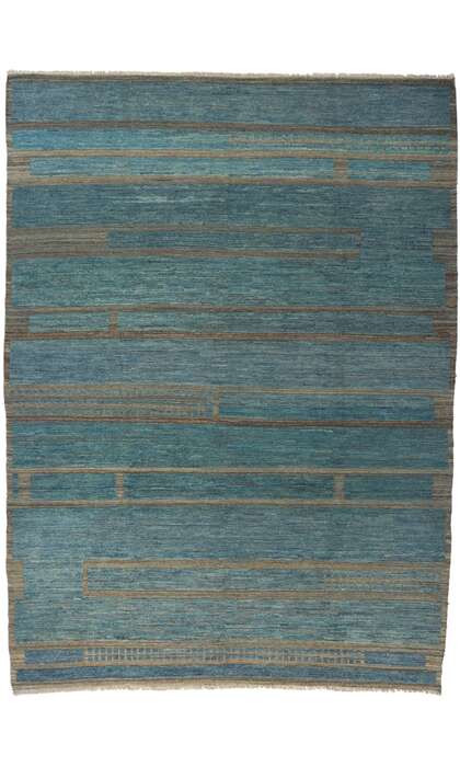 10 x 13 Modern Bauhaus Waterscape Moroccan Rug 80947