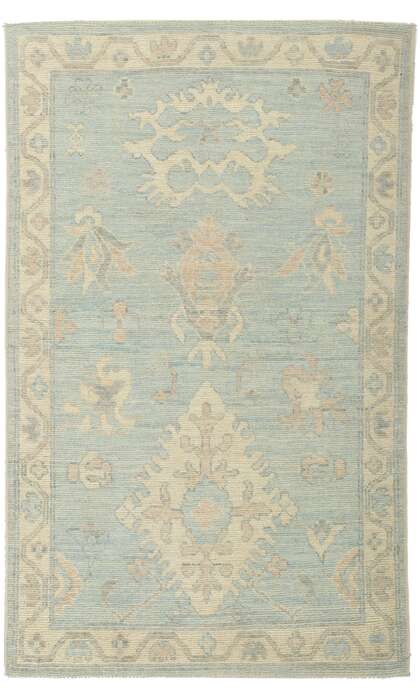 3 x 5 Light Blue Oushak Rug 80845