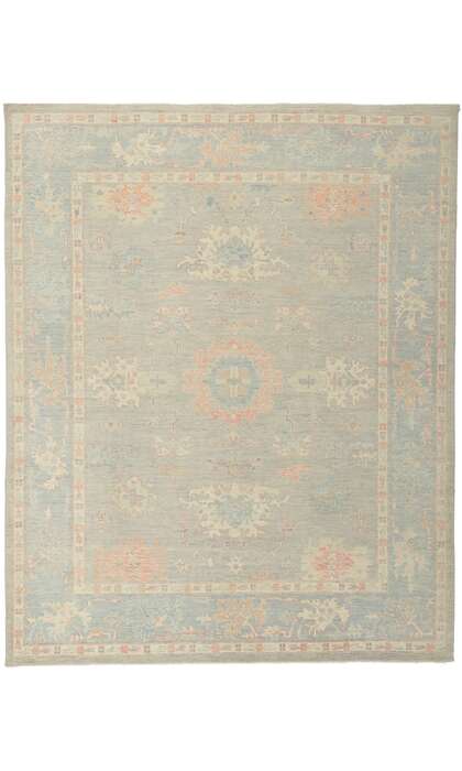 8 x 10 Colorful Pastel Oushak Rug 80894