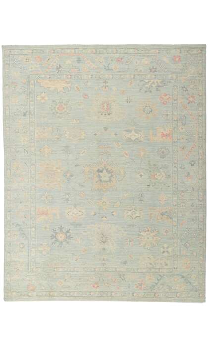 8 x 10 Colorful Pastel Oushak Rug 80895