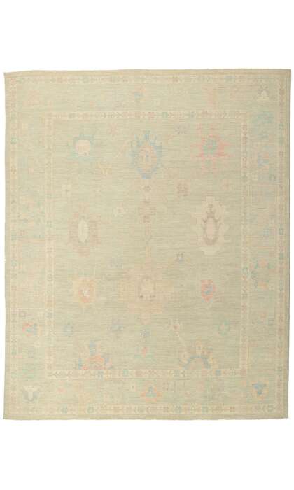 8 x 10 Colorful Pastel Oushak Rug 80899