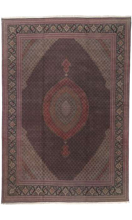 11 x 16 Vintage Silk and Wool Tabriz Rug 78332