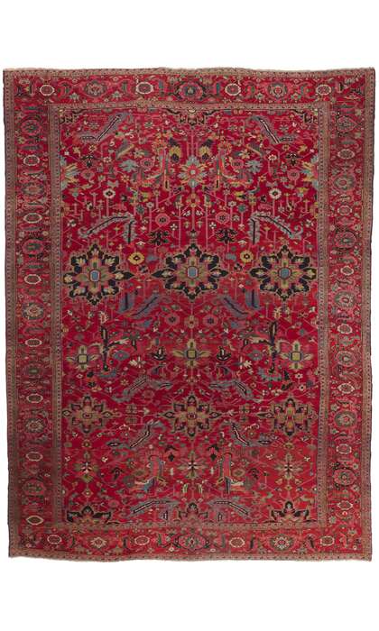 12 x 16 Antique Persian Serapi Rug 78338