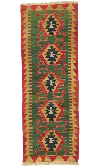 3 x 8 Vintage Persian Shiraz Kilim Runner 77604