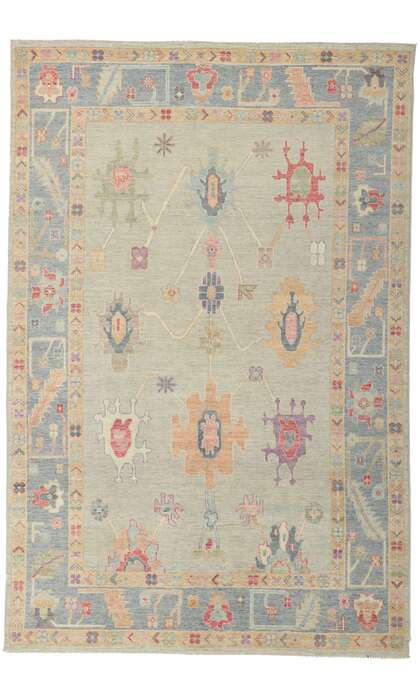 6 x 9 Colorful Oushak Rug 80919