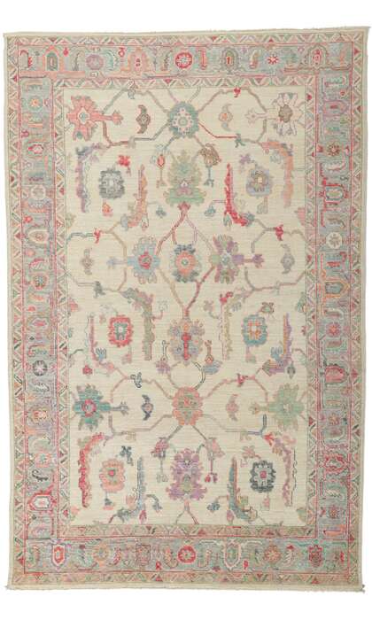 6 x 9 Colorful Oushak Rug 80971