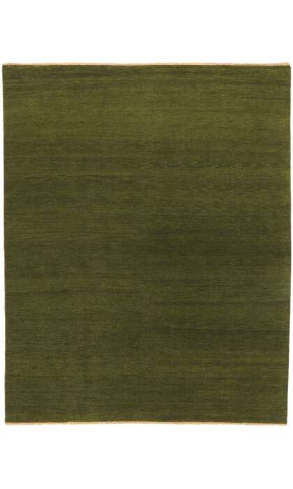 8 x 10 Solid Olive Green Modern Rug 30860